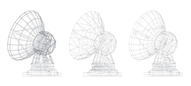 Vector set Radio antenna astronomy and space research