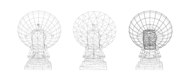 Vector set Radio antenne astronomie en ruimteonderzoek