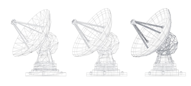 Vector set Radio antenne astronomie en ruimteonderzoek