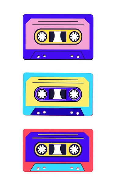 Vector vector set of retro audio tapes