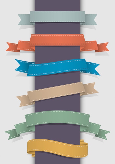 Vector vector set of retro ribbons