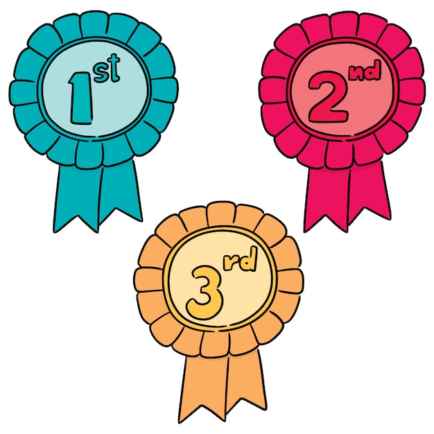 Vector vector set of ribbons award