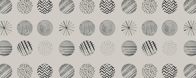 Vector set round abstract seamless pattern background