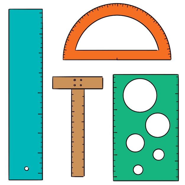 Vector set of ruler