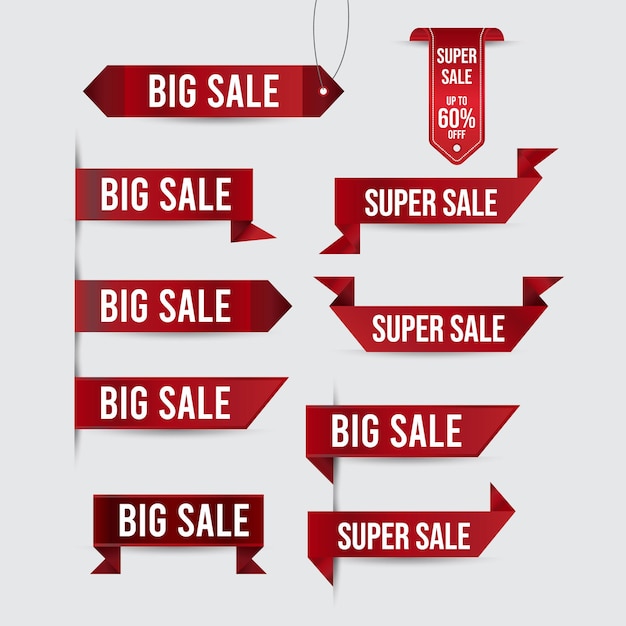 Vector set of sale banner