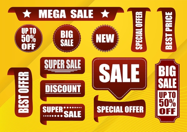 Vector set of sale labels