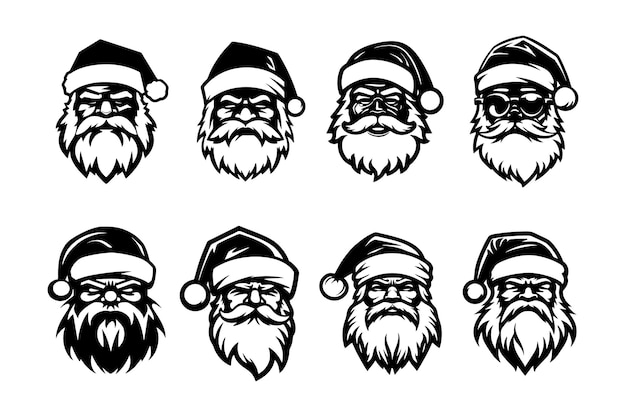 Vector a vector set of santa claus silhouette illustrations