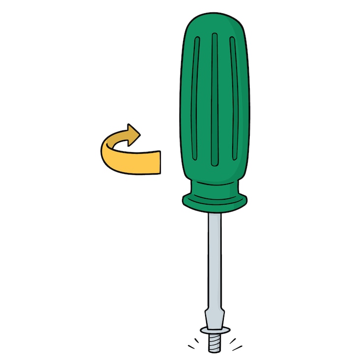 Vector vector set of screw and screwdriver