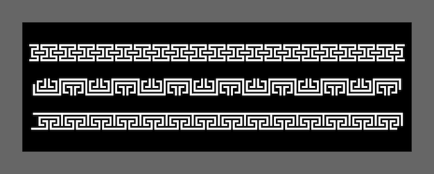 Vector set of seamless borders