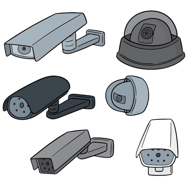 vector set of security camera