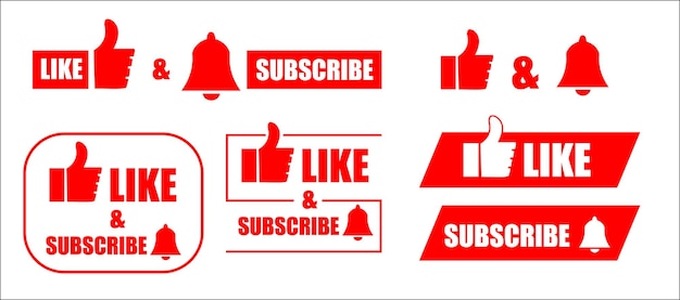 Vector set of signs Like and subscribe