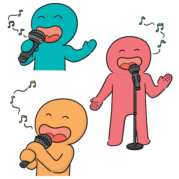 Vector set of singer