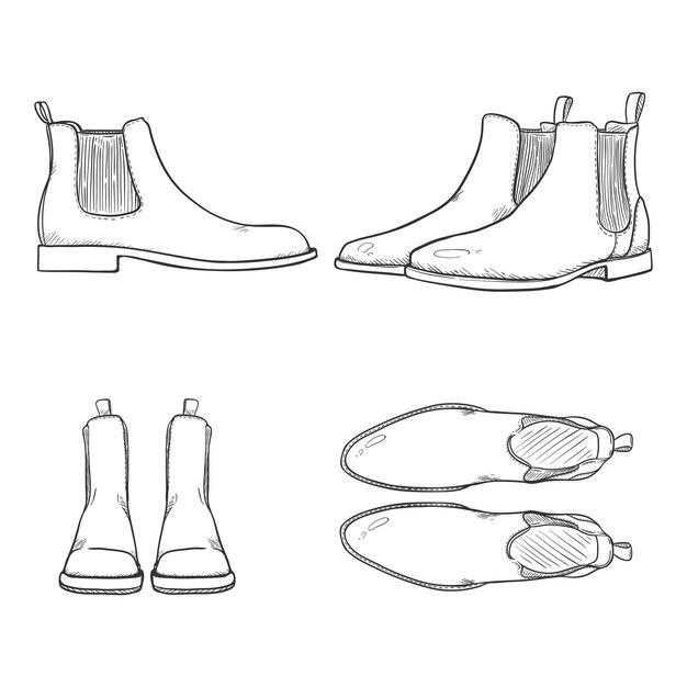 Vector vector set of sketch classic shoes