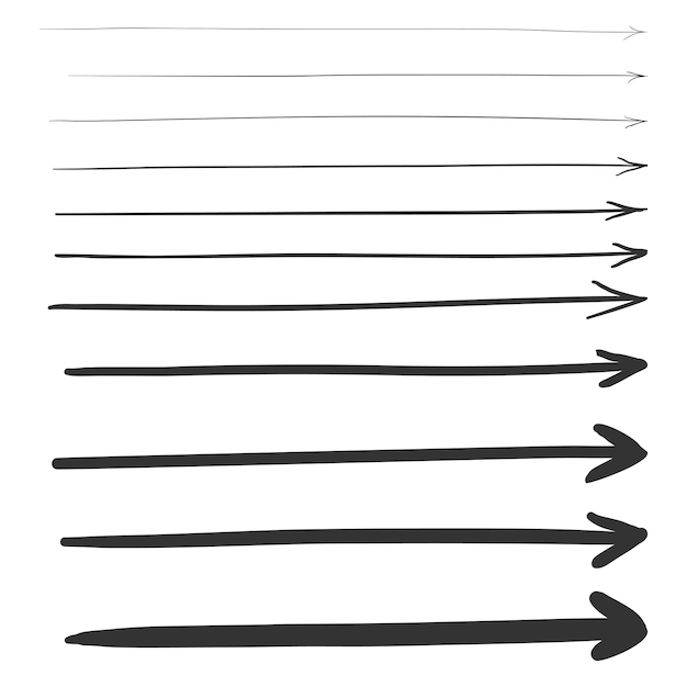 Vector Set of Sketch Hand Drawn Arrows