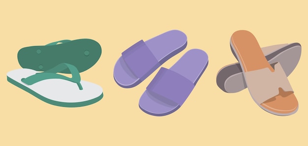 Vector set Slippers illustratie