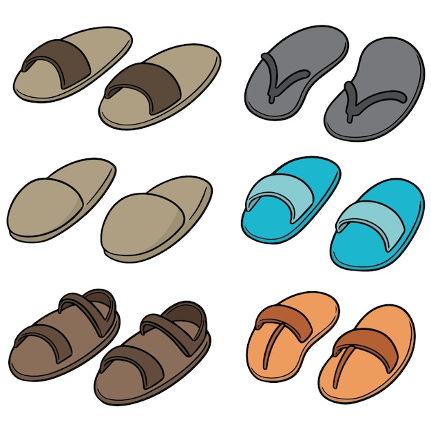 Vector set slippers