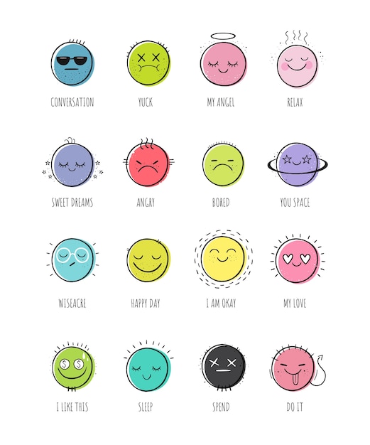 Vector set di sorrisi.