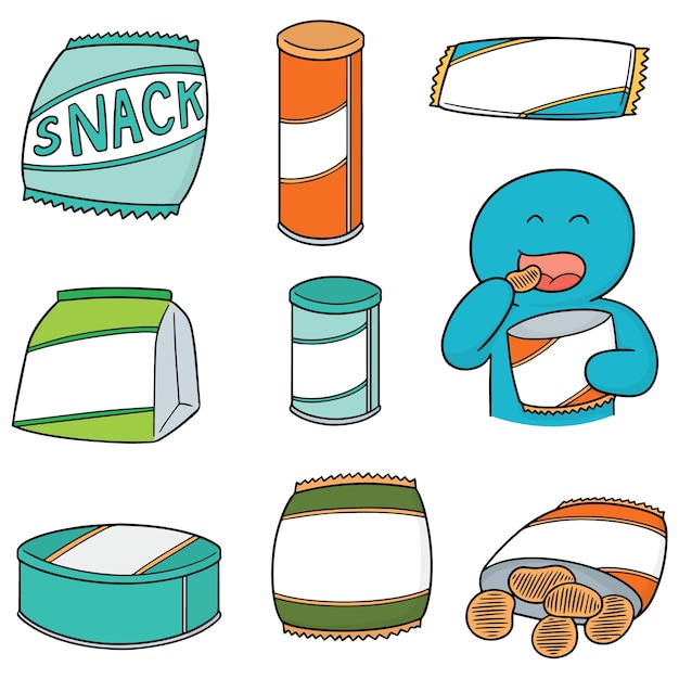 Vector set of snack