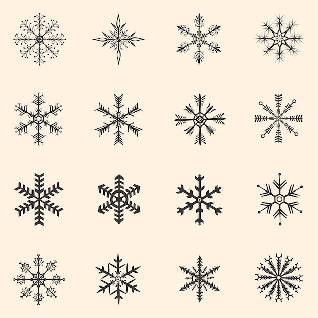 Vector set sneeuwvlokken pictogrammen