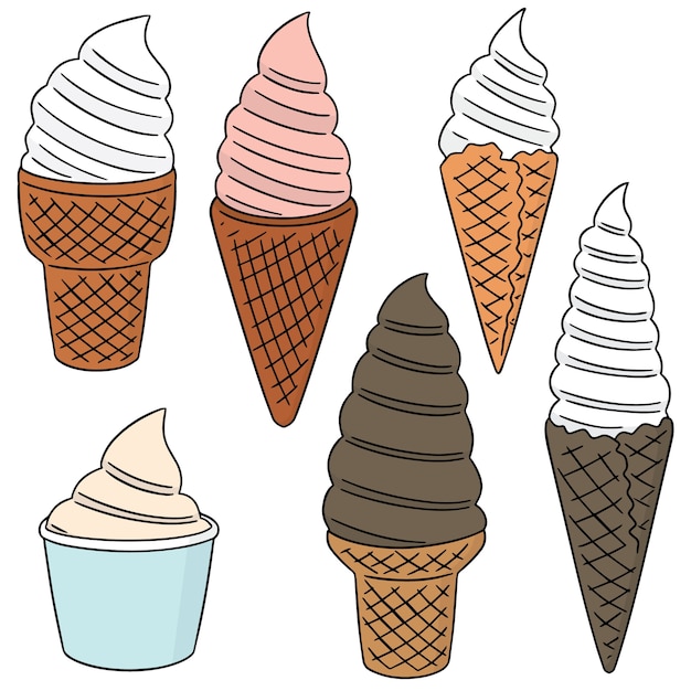 vector set of soft cream