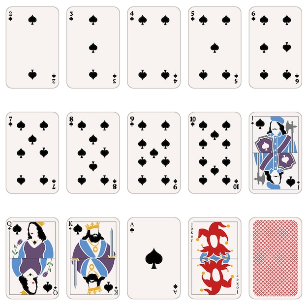 Vector vector set of spade suit playing cards