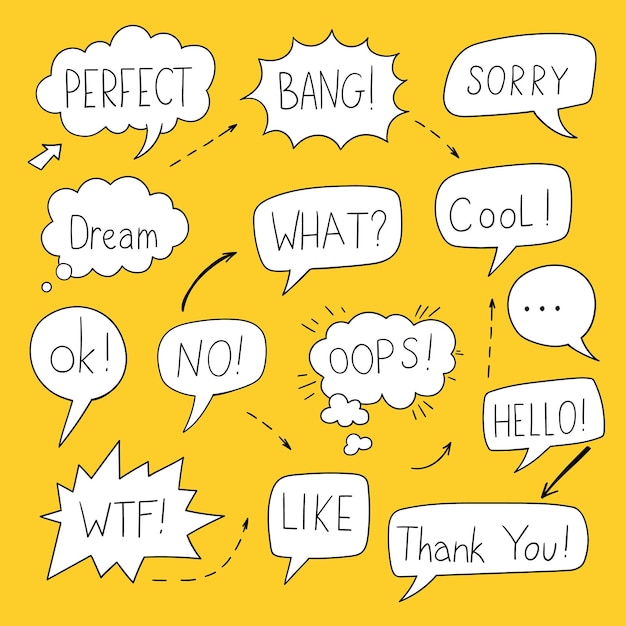 Vector set of speech bubbles in comic style