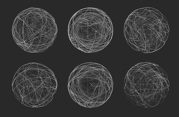 Vector vector set of spheres made of threads