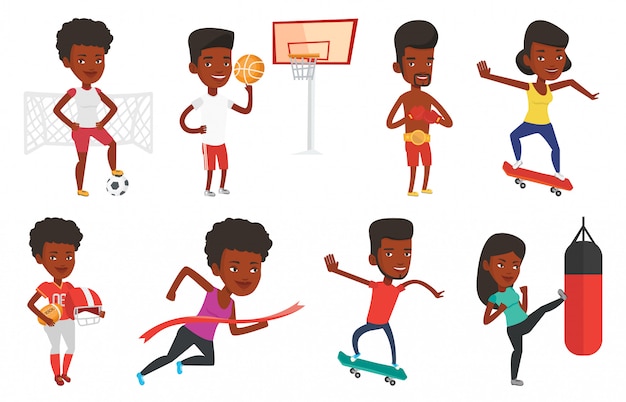 Vector set of sport characters.