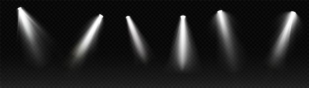 Vector set of spotlights. glowing stars and glare. isolated on transparent background. vector