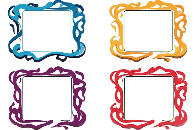 Vector set of squiggle lines style frame