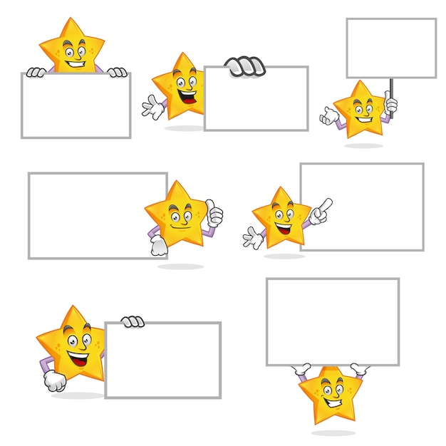 Vector set of star mascot