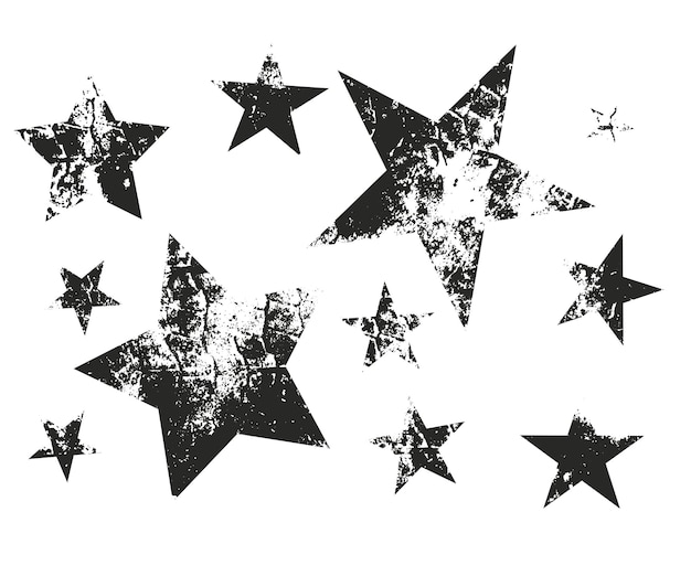 Векторный набор звезд Звезды с различными узорами Иконки звезд Ручной рисунок Звезды