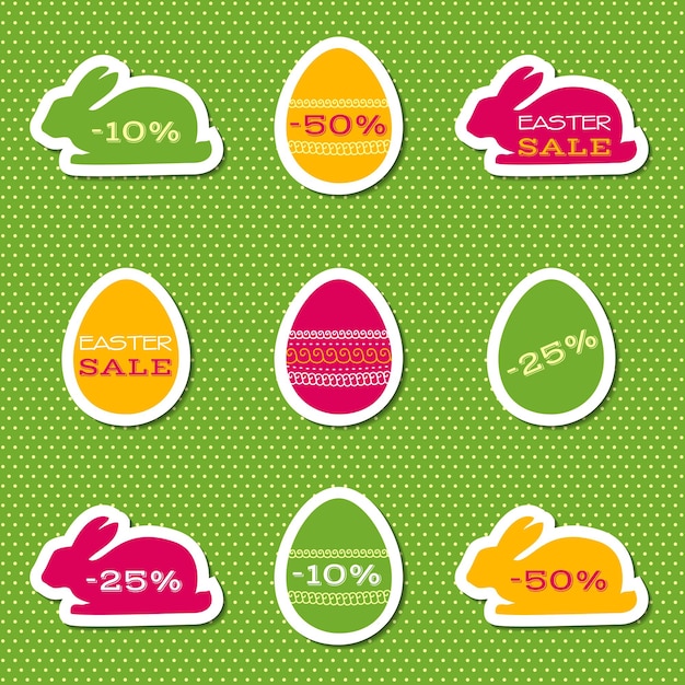 Vector vector set of stickers for easter sale