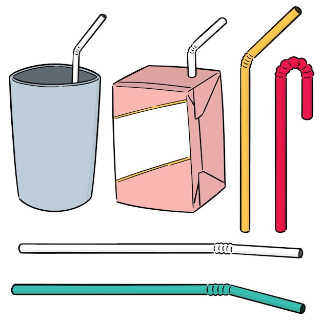 vector set of straw