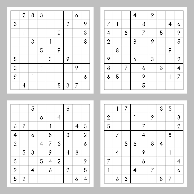 Vector set of sudoku game