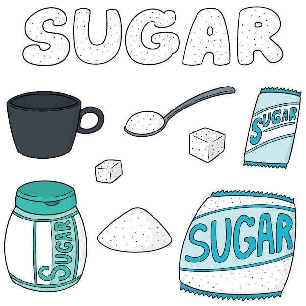 vector set of sugar