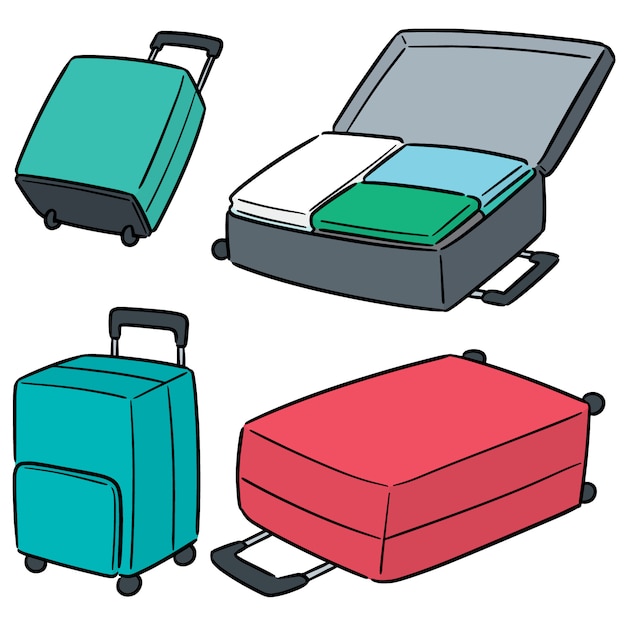 Векторный набор чемодана