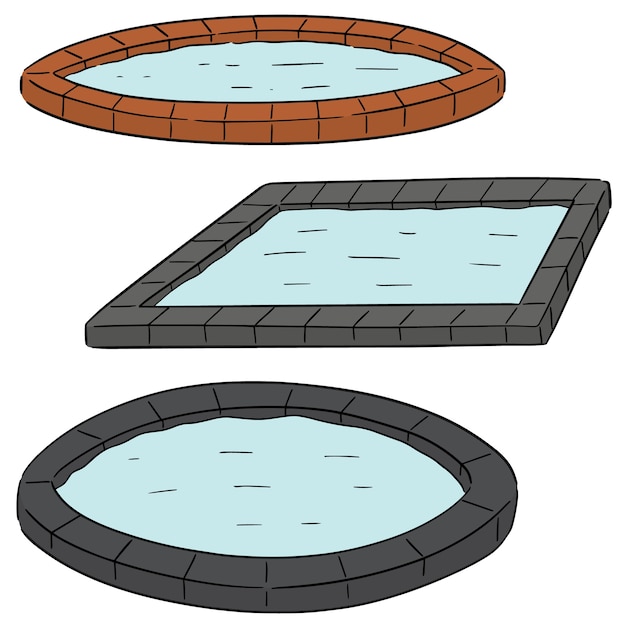 vector set of swimming pool