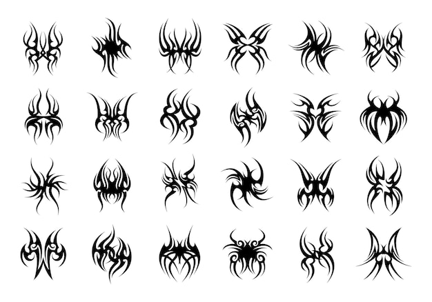 Vector set of tattoo design elements