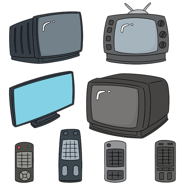 Vector vector set of television