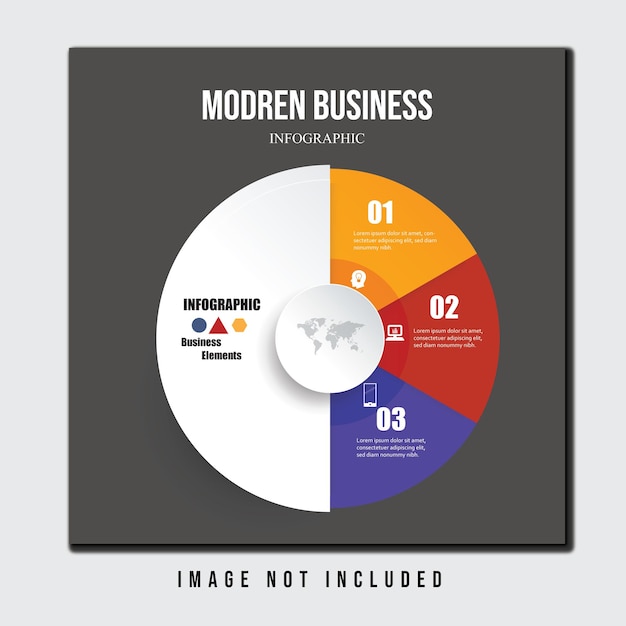 Vector set template infographic circle 3 step