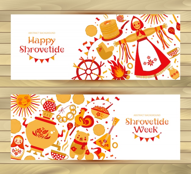 vector set on the theme of the russian holiday carnival. 