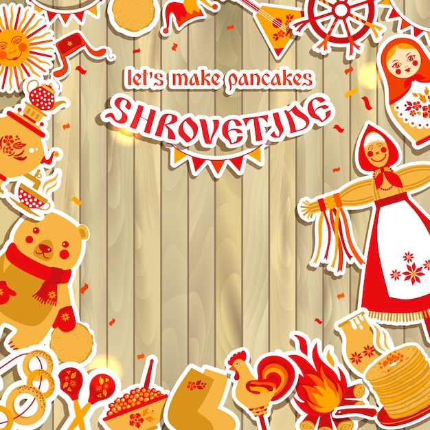 vector set on the theme of the russian holiday carnival.