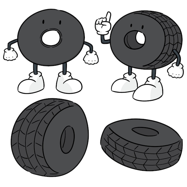 Vector vector set of tires