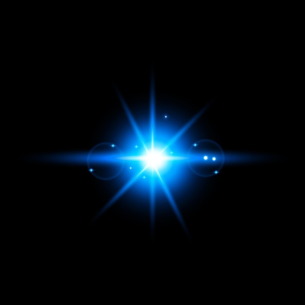 Vector set of transparent colored lens flares of various shapes