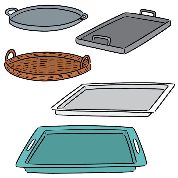 Vector vector set of tray