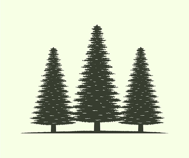 Vector vector set of trees silhouette