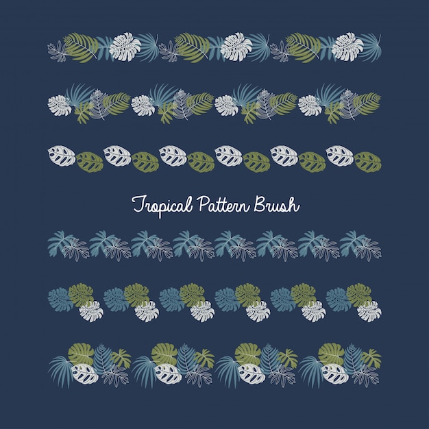 Vector set of tropical leaves