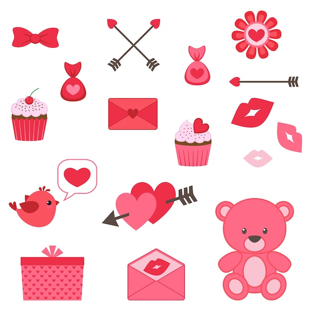 Vector set of Valentine icons