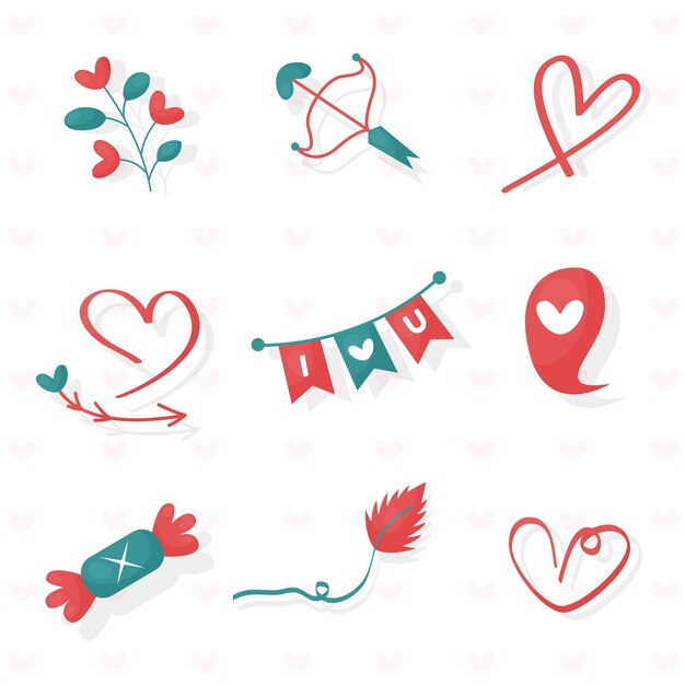 Vector set of valentines day elements